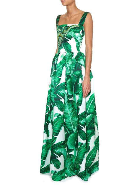 dolce gabbana banana leaf dress|dolce and gabbana lemon dress.